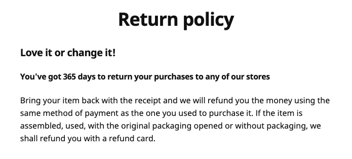 return policy